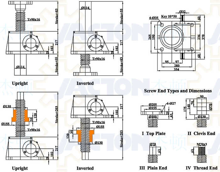 SWL25 screw jack SWL screw jacks SWL25T mechanical lifting jacks