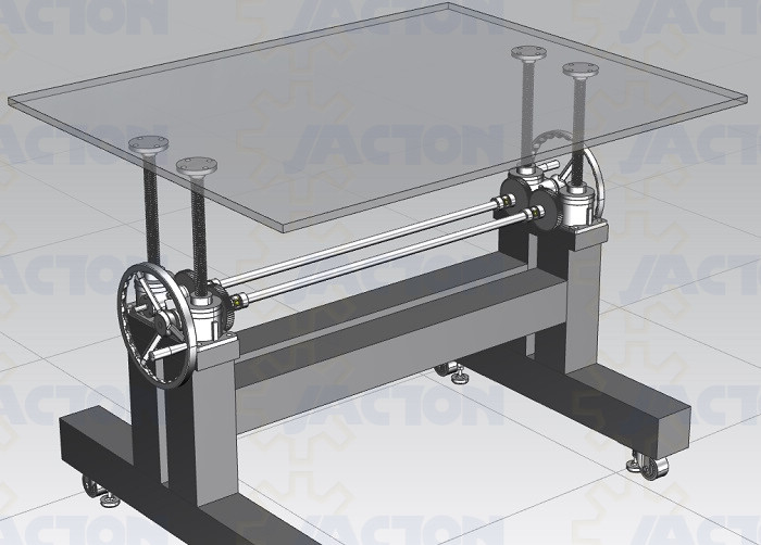 Manually Hand Crank Height Adjustable Table Base with Screw Jacks Hand Crank Table Base,Height