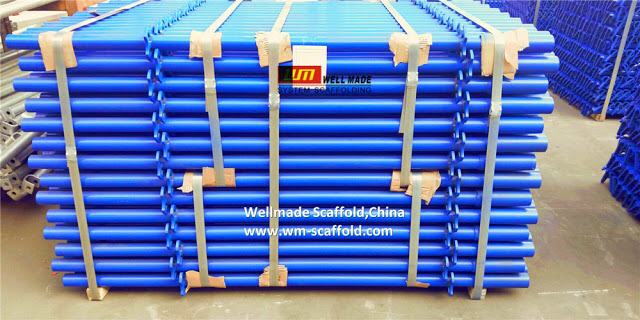 quick lock scaffold leg in pallets waiting for shipping - construction concrete formwork slab support - form work concrete shuttering materials -wellmade scaffold china 