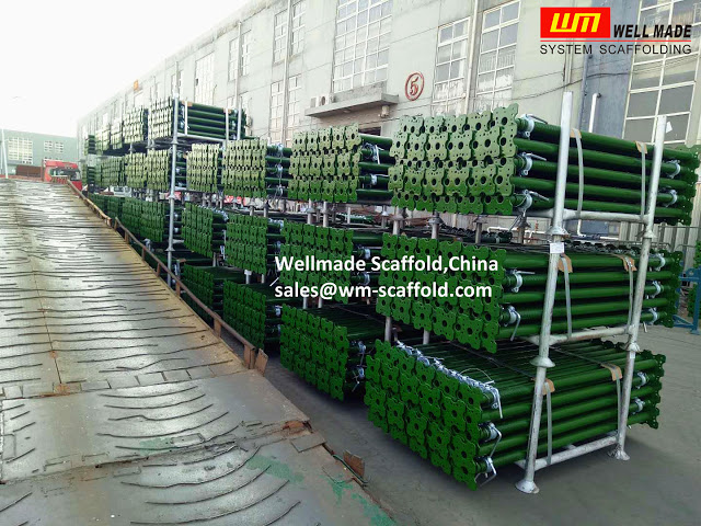 acrow props from wellmade scaffold china waiting for container loading export shipping to UK - ISO9001 CE China Leading OEM Scaffolding manufacturer sales at wm-scaffold.com - construction concrete form work adjustable post jack